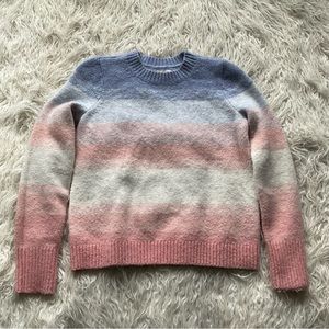 Loft Fuzzy Cozy Ombre Stripe‎ Sweater